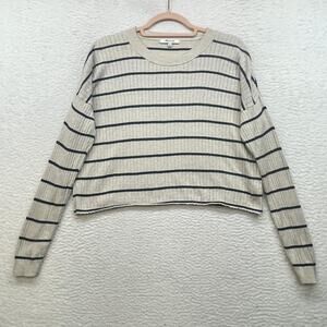 Madewell Sweater Womens Small Striped Lawson Cropped Pullover Ribbed Knit Crew